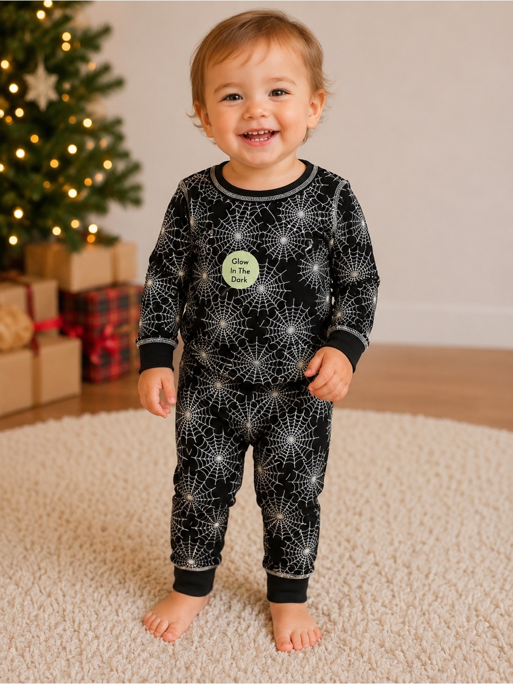Nordstrom • NWT Glow-in-the-Dark Spiderweb Toddler Pajama Set Halloween